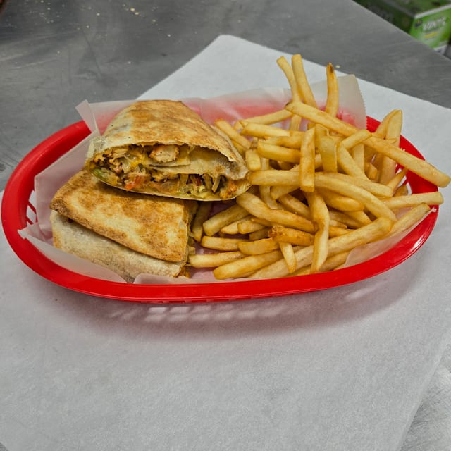 Chicken Wrap With Fries 10.99.