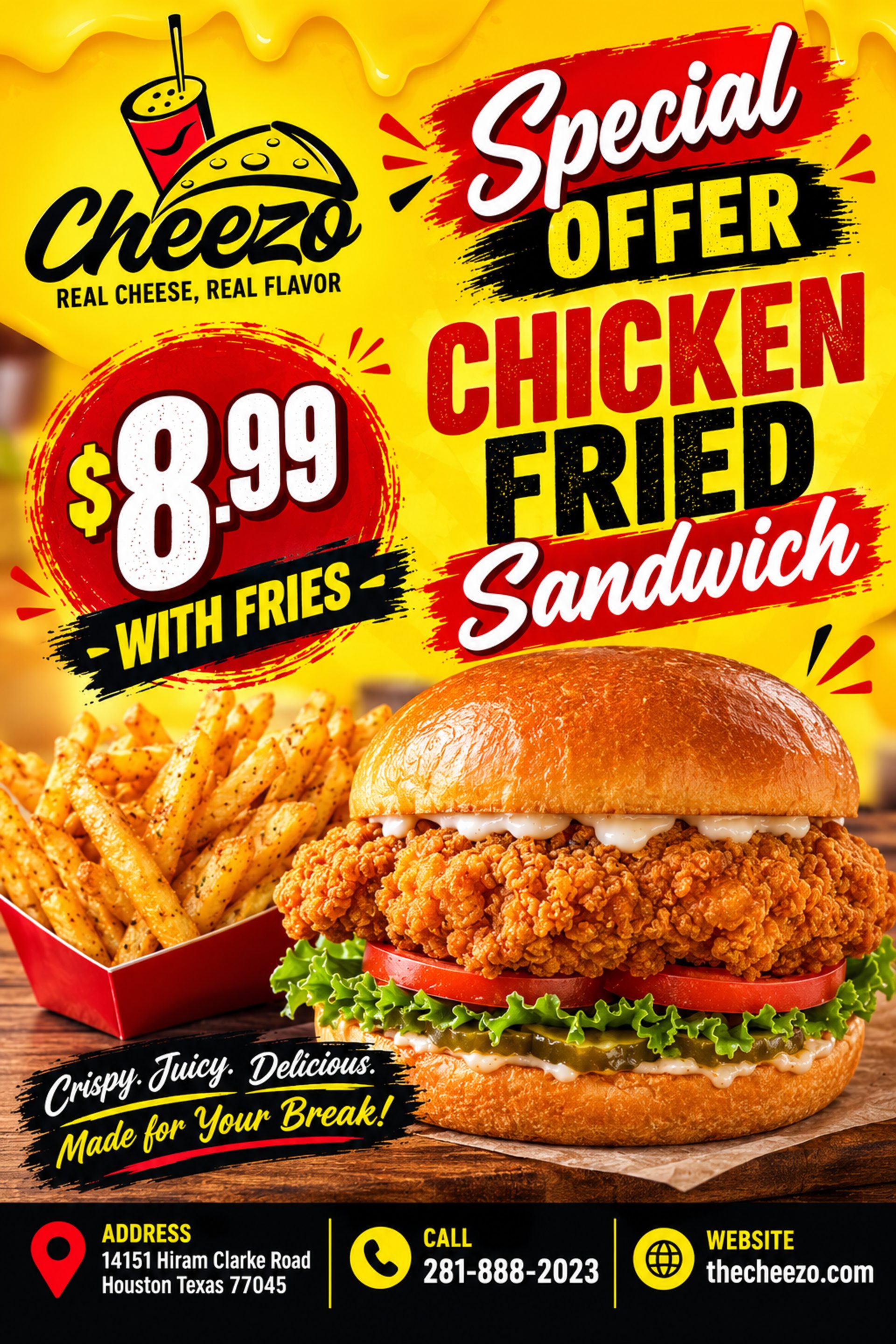 Crispy Fried Chicken Sandwich with fries
